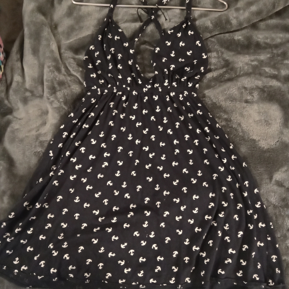 Xhilaration Navy Anchor Print Dress